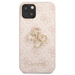 Obal / kryt pre Apple iPhone 13, ružové Guess Big 4G Metal Logo Hard Case