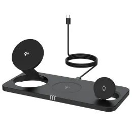 Nabíjecí stanice s bezdrátovám MagSafe nabíjením 3v1 černá - Forcell F-Energy