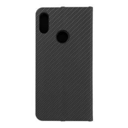 Puzdro / obal pre Huawei Y6 2019 čierny - kniha LUNA CARBON