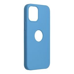 Obal / kryt na Apple iPhone 12 Mini Tmavě modrý s dírou - Forcell Silicone Case