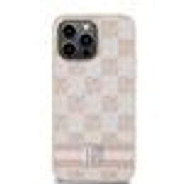 Obal / kryt na Apple iPhone 15 šedý - DKNY PU Leather Checkered Pattern and Stripe