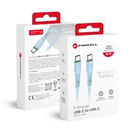 Silikonový kabel USB C / USB C QC4.0 PD 3A 60W 1m modrý - Forcell F-Energy