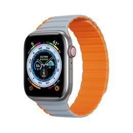 Řemínek na Apple Watch 38/40/41mm šedooranžový - DUX DUCIS LD