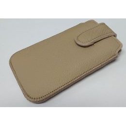 Pouzdro / obal na Samsung Galaxy Trend (S7560) béžové - zasouvací kožené