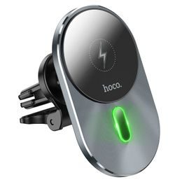 Držák do ventilace s MagSafe bezdrátovým nabíjením šedý - HOCO