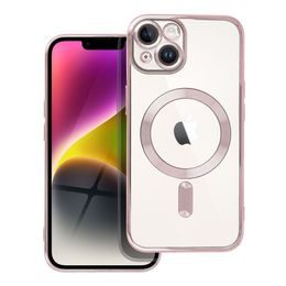 Obal / kryt na Apple iPhone 14 růžovo-zlatý - Electro Mag Cover MagSafe