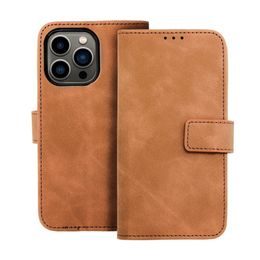 Puzdro / obal na Apple iPhone 13 hnedé - kniha Forcell TENDER