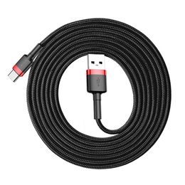 Nabíjecí a datový kabel USB / USB-C 3 m červeno-černý - BASEUS Cafule