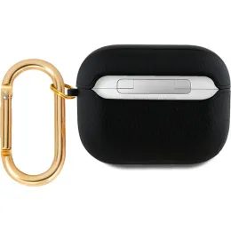 Ochranné pouzdro pro AirPods 3 černé - Guess PU Grained Classic Logo