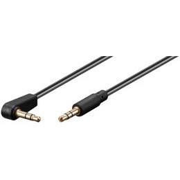 Audio kabel Jack 3,5mm - 3,5mm M/M 90stupňů - 50cm - černý