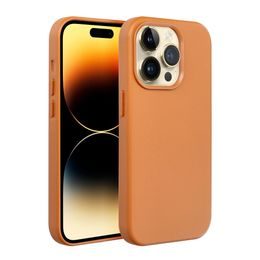 Obal / kryt na Apple iPhone 16 Pro Max oranžový - Leather Mag Cover