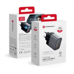 Forcell F-Energy cestovní nabíječka s porty USB-C a USB-A - 4A 45W s funkcí PD a Quick Charge 4.0