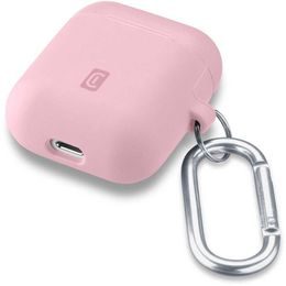 Ochranný kryt s karabínou Cellularline Bounce pre Apple AirPods 1 a 2 - čierny