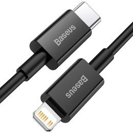 Kabel Type C na Apple, Lightning 8-pin, PD20W, 1m, černý - Baseus