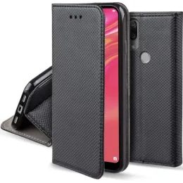 Pouzdro / obal na Huawei Y6 II stříbrno/černé kostky - knížkové Roubal