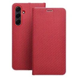Pouzdro / obal na Xiaomi Redmi Note 15 Pro Plus 5G červené - knížkové LUNA Book Carbon