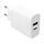 Nabíjačka s výstupom USB-C a USB, 30 W, biela - FIXED