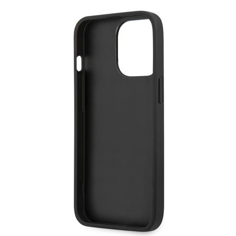 Guess PU bőr szafiano hátlap iPhone 13 Pro fekete színű borítóhoz