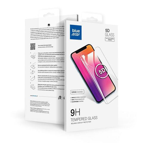 Tvrdené / ochranné sklo Huawei P30 Lite (plné lepidlo/malá veľkosť) - čierne 5D Blue Star