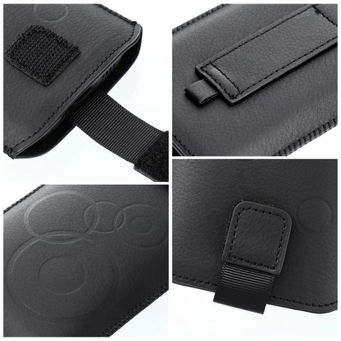 Puzdro / obal na LG K10 / Samsung Grand Prime čierny - zaťahovací Forcell Deko