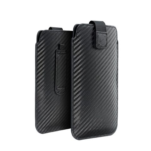 Puzdro / obal pre Apple iPhone 12 / 12 PRO Samsung Galaxy Note / Note 2 / Note 3 / Xcover 5 / S21 - zasúvacie  puzdro Forcell POCKET Carbon