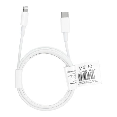 Kabel Typ C / iPhone Lightning 8-pin PD18W 2A bílý, 2 metry