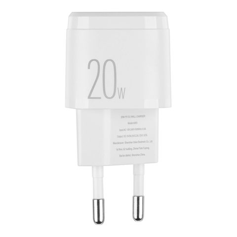 Nabíječka USB-C 20W bílá - Tactical base plug mini