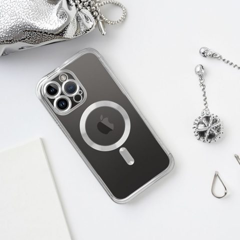 Obal / kryt na Apple iPhone 14 PRO MAX stříbrný - Electro Mag Cover