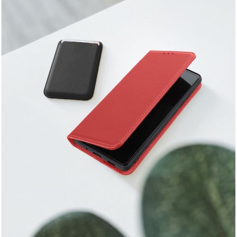 Pouzdro / obal na Xiaomi Redmi 12C červené - knížkové Leather SMART PRO