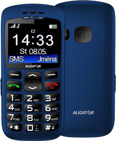 Aligator A670 Senior modrý + nabíjecí stojánek CZ