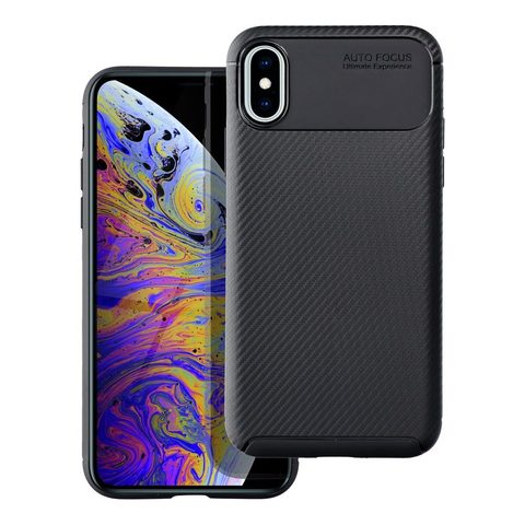 Obal / kryt na Apple iPhone X / XS čierne - Forcell CARBON