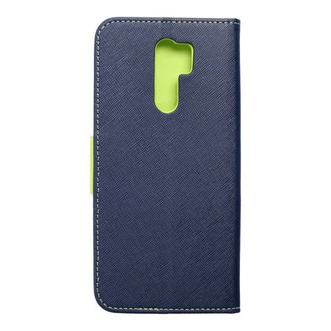 Puzdro / obal pre Xiaomi Redmi 9 modré / limetkové - kniha Fancy Book