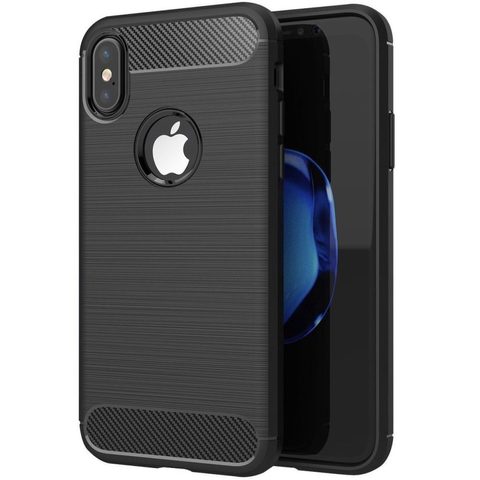 tok / borító Apple iPhone X fekete - Forcell CARBON