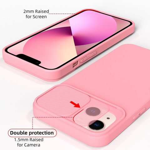 Obal / kryt na Apple iPhone 14 růžový - SLIDE Case