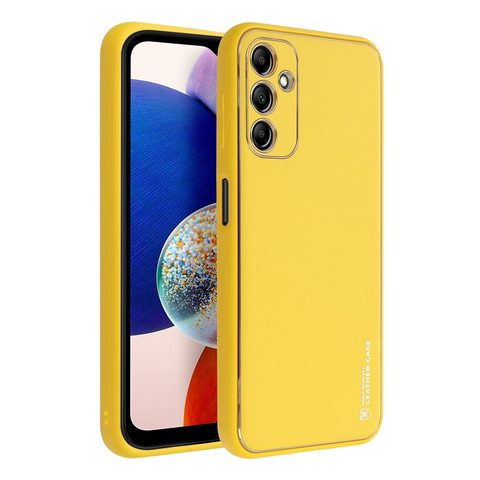 Obal / kryt na Samsung Galaxy A14 5G žltý - LEATHER Case