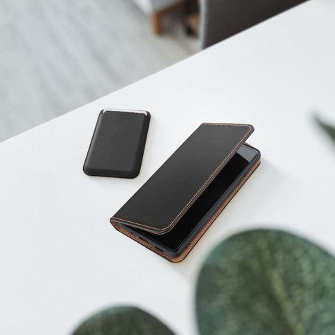 Pouzdro / obal na Xiaomi Redmi 12C černé - knížkové Leather case SMART PRO