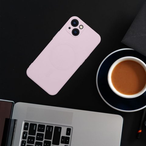 Obal / kryt na Apple iPhone 14 PRO ružové - Silikónový kryt Mag