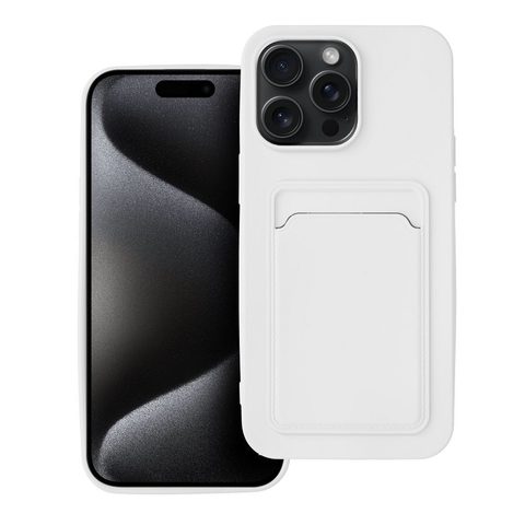 Obal / kryt na Apple iPhone 15 PRO MAX biele - CARD Case