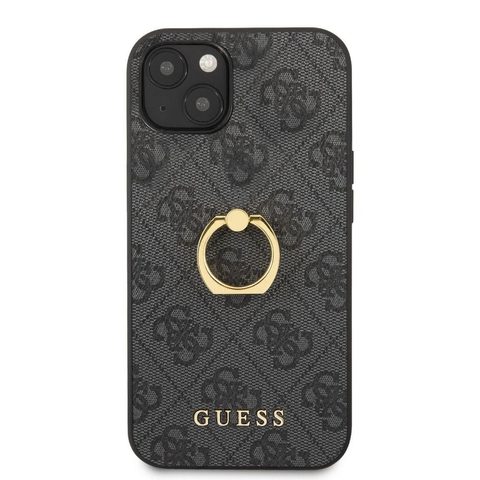 Obal / kryt na Apple iPhone 13 Mini černé s prstýnkem - Guess