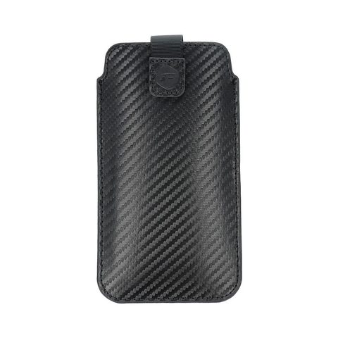 Pouzdro / obal na Apple iPhone 12 / 12 PRO Samsung Galaxy Note / Note 2 / Note 3 / Xcover 5 / S21 - zasouvací Forcell POCKET Carbon Case