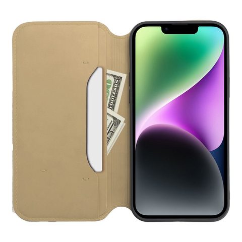 Puzdro / obal na Apple iPhone 15 Pro Max zlaté - kniha Dual Pocket