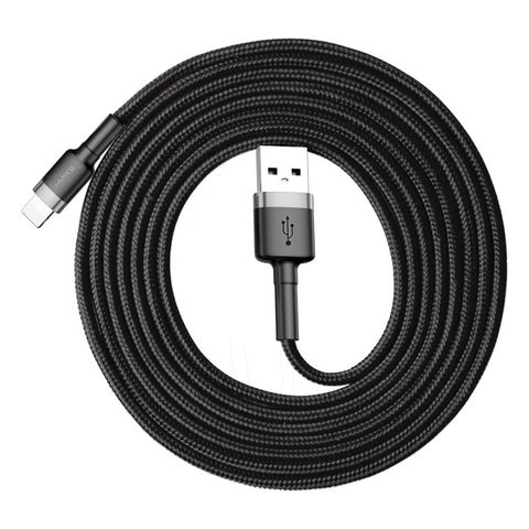 Kabel odolný nylonový USB / Lightning QC3.0 1.5A 2M černý - BASEUS Cafule