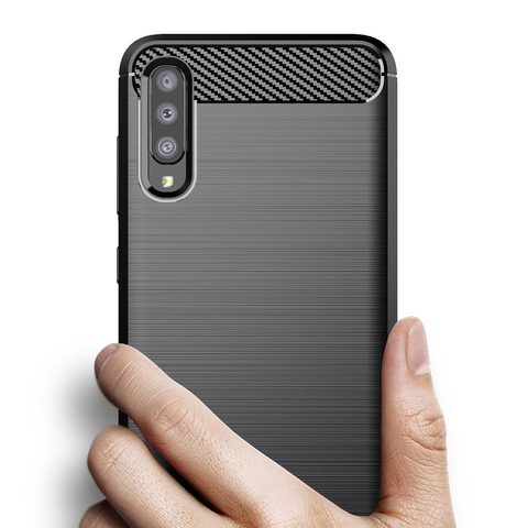 Borító Samsung Galaxy A70 fekete - Forcell CARBON