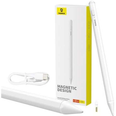 Stylus Baseus Smooth Writing 2 Lite s LED indikátorem - bílý