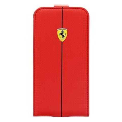 Pouzdro / obal na Samsung Galaxy S5 červené - flip Ferrari