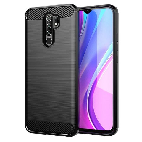 Fedél / borító Xiaomi Redmi 9 fekete - Forcell CARBON tok