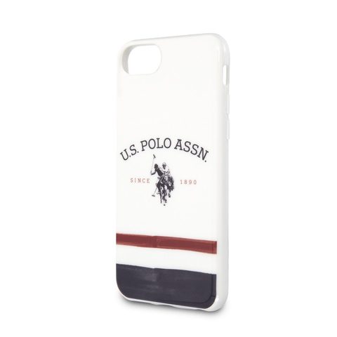 Obal / kryt pre Apple iPhone 7 / 8 / SE2020 biely - U.S. POLO Tricolore