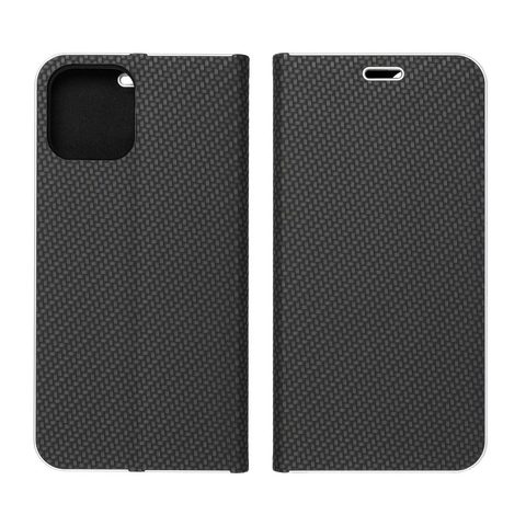 Puzdro / obal pre Apple iPhone 7 / 8 čierne - kniha LUNA CARBON