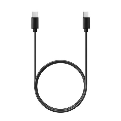 Dátový kábel USB-C / USB-C 3A PD60W 1m čierny - predĺžený 8mm konektor