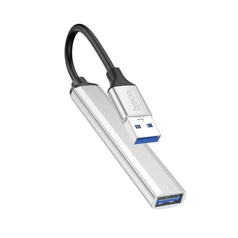 HOCO adaptér HUB USB A na USB A 3.0 / 3x USB A 2.0 HB26 stříbrný